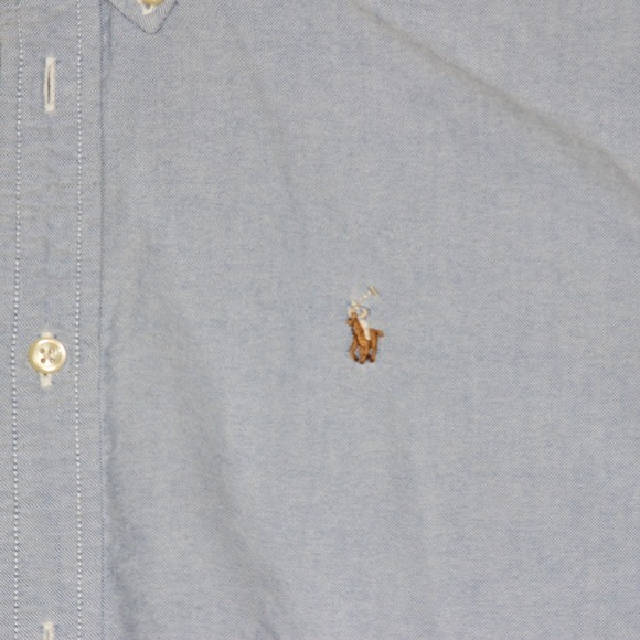 Ralph Lauren Men's Oxford Button Down Shirt Size 18 Blue Long Sleeve Polo Pony - Picture 4 of 6